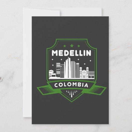 Medellin Colombia Skyline Einladungskarte Einladung (Vorderseite)