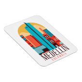 Medellin Colombia Vintag Cityscape Magnet (Rechte Seite)