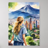 Medellin Colombia Watercolor Poster (Vorne)