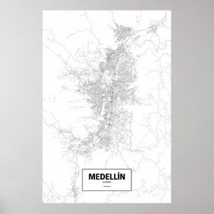 Medellín, Kolumbien (schwarz auf weiß) Poster