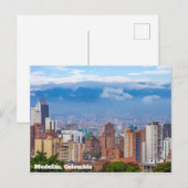 Medellín, Skyline Kolumbiens Postkarte (Vorne/Hinten)