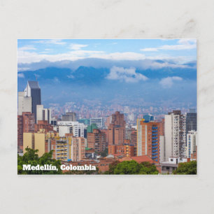 Medellín, Skyline Kolumbiens Postkarte
