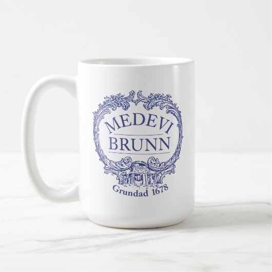 Medevi Brunn Logo Große Kaffee-Tasse Kaffeetasse (Links)