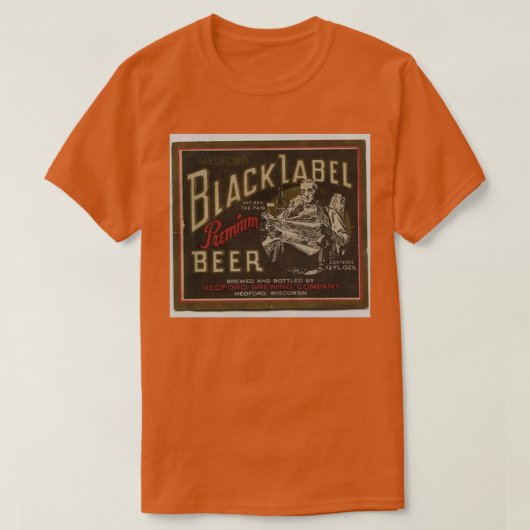 Medford Black Label Beer bedrückt T T-Shirt (Design vorne)