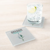 Medford Oregon Geometric Trees Glasuntersetzer (Schrägansicht)