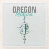 Medford Oregon Geometric Trees Glasuntersetzer (Vorderseite)