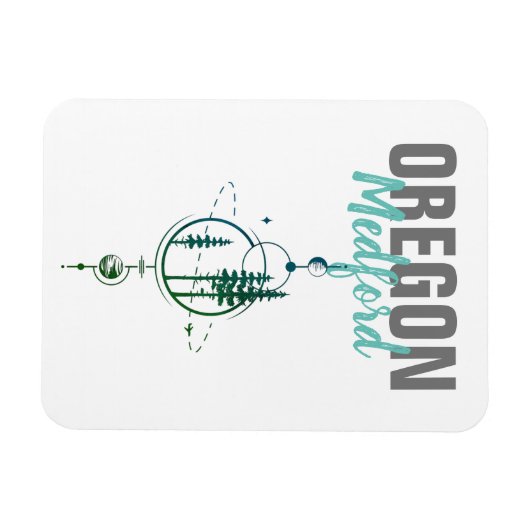 Medford Oregon Geometric Trees Magnet (Horizontal)