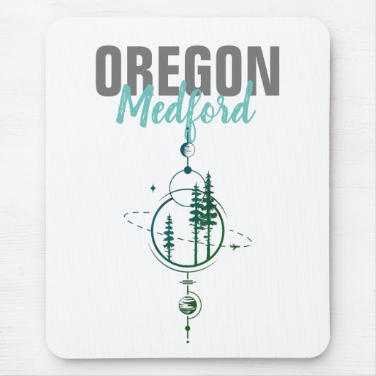 Medford Oregon Geometric Trees Mousepad (Vorne)