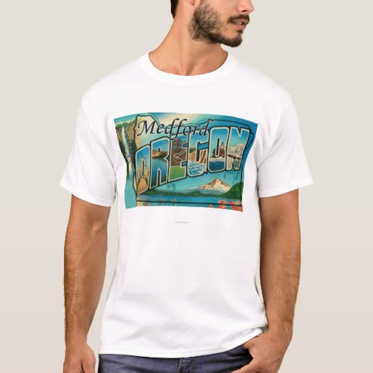 Medford, Oregon - große Buchstabe-Szenen T-Shirt (Vorderseite)
