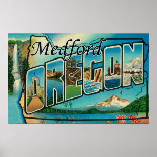Medford, Oregon - Große Buchstabenszenen Poster