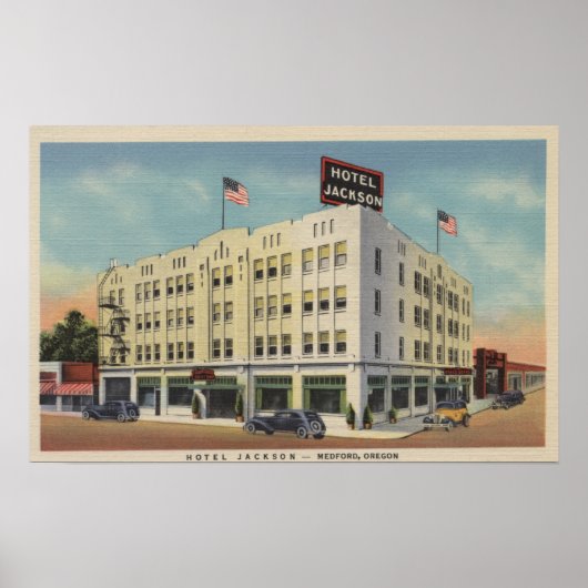 Medford, Oregon - Hotel Jackson View with Old Poster (Vorne)