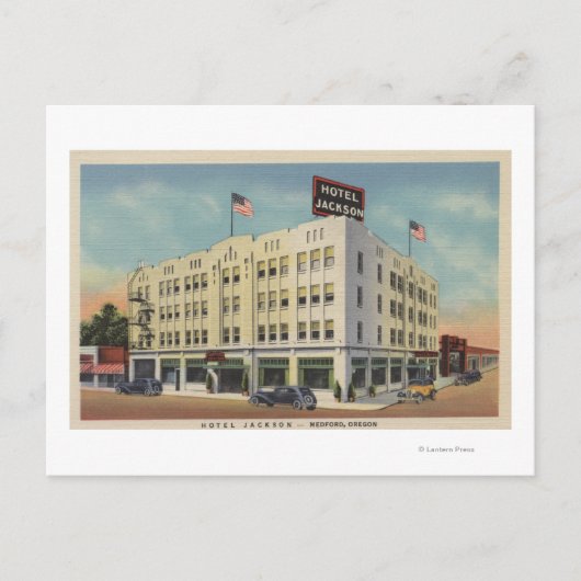 Medford, Oregon - Hotel Jackson View with Old Postkarte (Vorderseite)