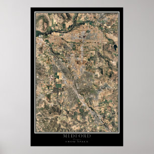 Medford Oregon Satellite Poster Karte