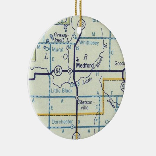 Medford WI Map Keramik Ornament (Rechts)