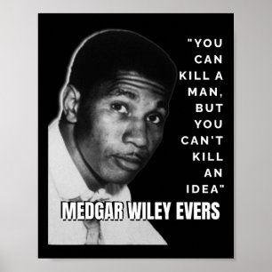 Medgar Wiley Evers zitieren Black History African  Poster
