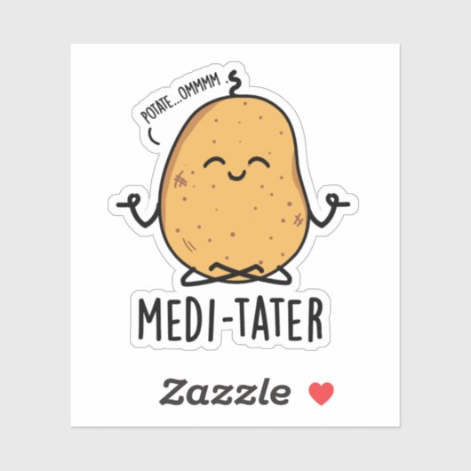 Medi-tater Funny Meditating Potato Pub Aufkleber (Blatt)