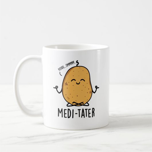 Medi-tater Funny Meditating Potato Pub Kaffeetasse (Links)