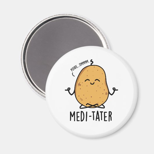 Medi-tater Funny Meditating Potato Pub Magnet (Vorderseite/Rückseite)