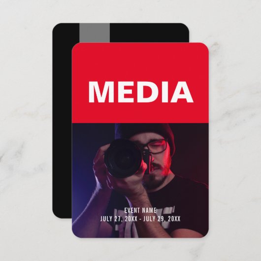 Media All Access Pass Event-ID Abzeichen 3.5" x 5" Einladung (Vorne/Hinten)