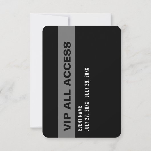 Media All Access Pass Event-ID Abzeichen 3.5" x 5" Einladung (Rückseite)