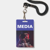 Media All Access Pass-ID-Abzeichen Ausweis (Vorderseite mit Lanyard)