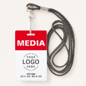 Media All Access Pass Your Own Logo Event ID Ausweis (Vorderseite mit Schlüsselband)