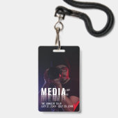 Media ID Badge with Photo Background Ausweis (Front with Lanyard)