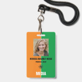 MEDIA PASS - Foto I.D. Abzeichen Ausweis (Vorderseite mit Lanyard)