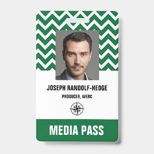 MEDIA SECURITY PASS - Foto I.D. Abzeichen Ausweis (Vorderseite)