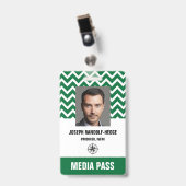 MEDIA SECURITY PASS - Foto I.D. Abzeichen Ausweis (Vorderseite mit Clip)