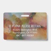 Medianes Foto ID Floral Abstrakt Ausweis (Rückseite)