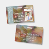 Medianes Foto ID Floral Abstrakt Ausweis (Vorder- & Rückseite)