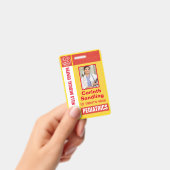 Medianes Foto ID Retro Orange und Gelb Ausweis (Handheld)