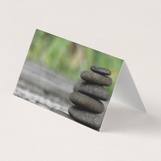 Mediation | Gestapelte Steine | QR-Code Visitenkarten (Rückseite)