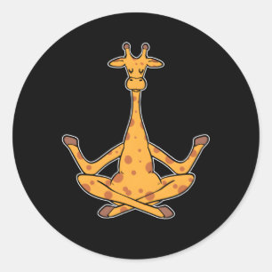 Mediation Giraffe Yoga Instructor Runder Aufkleber
