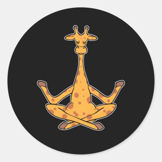 Mediation Giraffe Yoga Instructor Runder Aufkleber (Vorderseite)