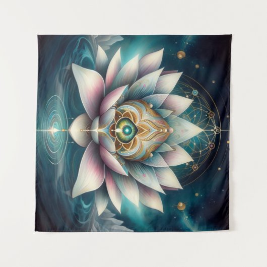 Mediation Lotus Wandteppich (Vorderseite (Horizontal))