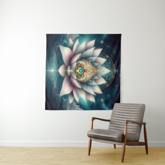 Mediation Lotus Wandteppich (Beispiel (Horizontal))