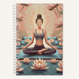 Mediation unter Lotus Blume Journal Notizblock