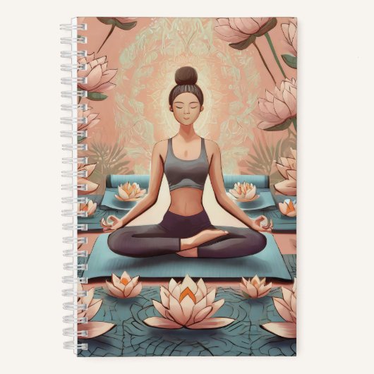 Mediation unter Lotus Blume Journal Notizblock (Vorderseite)