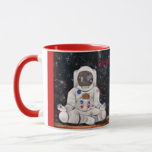 Mediationsastronautin Der Ton des Stille-Geschenk- Tasse (Links)