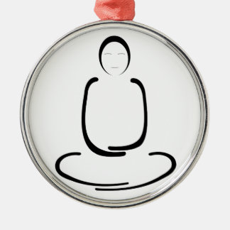 Mediationsmann Schwarz Ornament Aus Metall