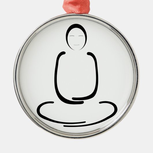 Mediationsmann Schwarz Ornament Aus Metall (Vorne)