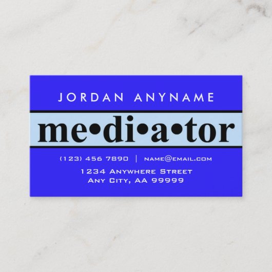 Mediator Blue Stripe Business Card Visitenkarte (Vorderseite)