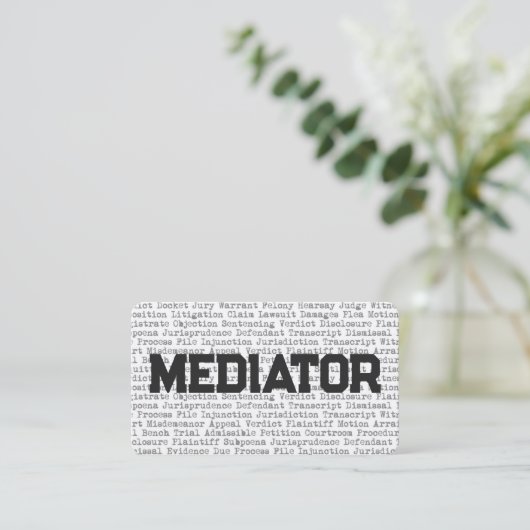 Mediator Legal Words Business Card Visitenkarte (Stehend Vorderseite)