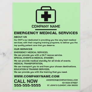 Medic Bag Design, EMT, paramedische Werbung Flyer