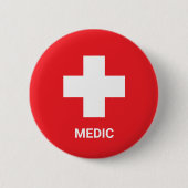 MEDIC & Erste Hilfe, Kreuz, Krankenwagen, Doktor Button (Vorderseite)