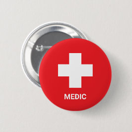MEDIC & Erste Hilfe, Kreuz, Krankenwagen, Doktor Button