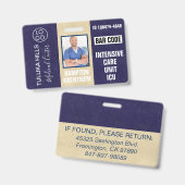 Medica Foto ID Dunkle Blues Ausweis (Vorder- & Rückseite)