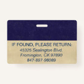 Medica Foto ID Dunkle Blues Ausweis (Rückseite)